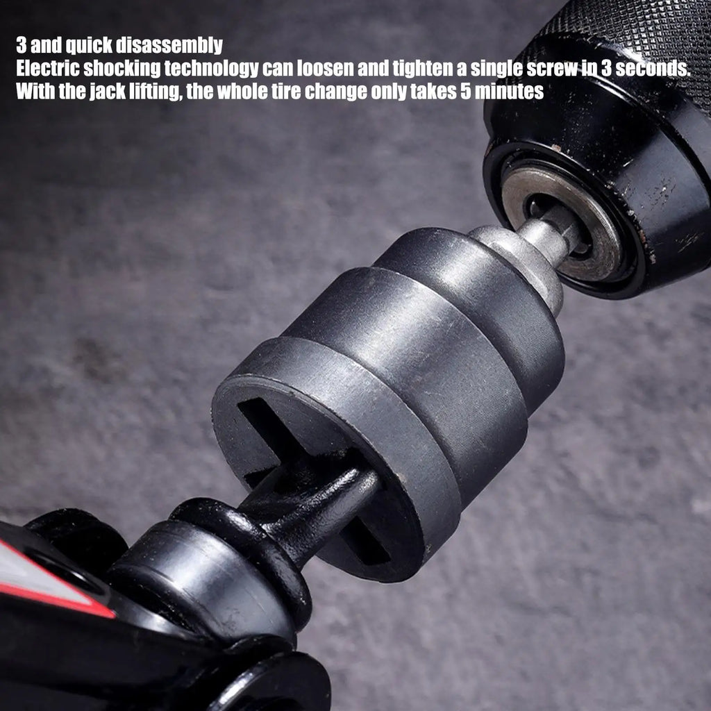 Heavy-Duty Car Jack Socket Converter Rust-Resistant Scissor Jack Adapter Durable Attachment Tool Portable Automotive Accessories Vue