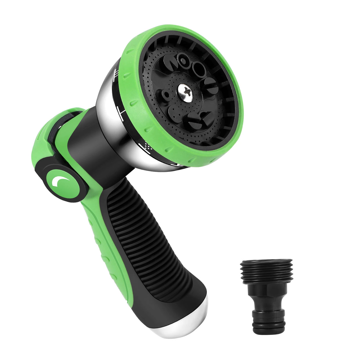 ABKW-Garden Hose Nozzle Spray Nozzle 10 Hose Thumb Control On Off Valve Water Multifunctional Green Vue