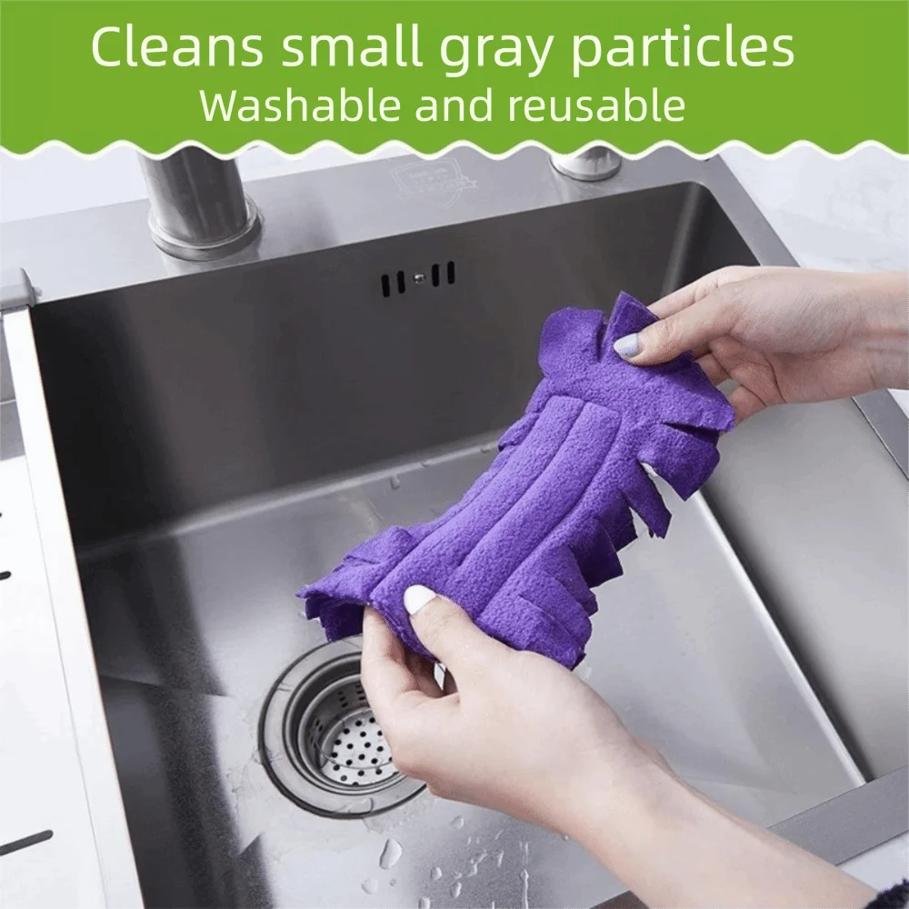 Reusable Dust Removal Cloth Cover Soft Washable Replaceable Dust Brush Static Charge Microfiber Pads Kitchen Surfaces Vue