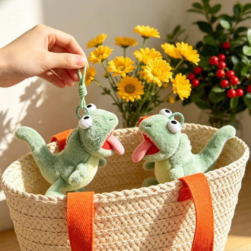 1-20PCS Cartoon Lizard Plush Keychain Abstract Funny Stuffed Animal Cute Bag Charm Pendant Small Gift Novelty Toy Vue