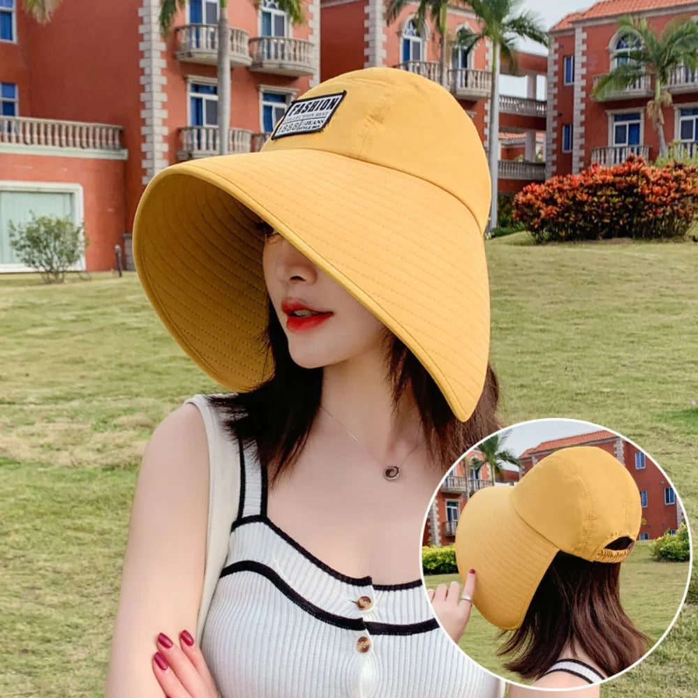 UV Protection Women Hat Fashionable Visor Big Brim Summer Hats