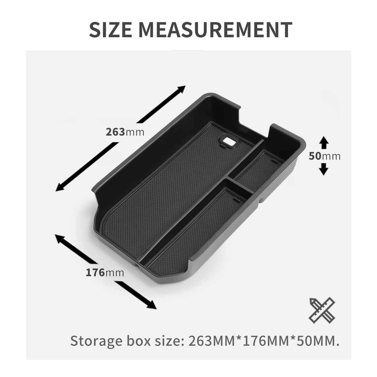 for Toyota Land Cruiser Prado 2024 J250 Center Console Armrest Storage Box Tray Organizer Accessories Tidying Black Vue