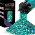 Holographic Chunky Glitter Sequins 50g Mixed Size Laser Sparkle Flakes For DIY Nail Hair Skin Music Festival Vue GLITTER-Light green