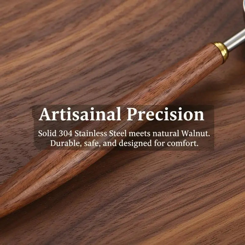 Wood Handle Stainless Steel Coffee Scoop Tablespoon Accurate Measuring Spoon for Coffee Beans Powder Home Cafe Use Vue