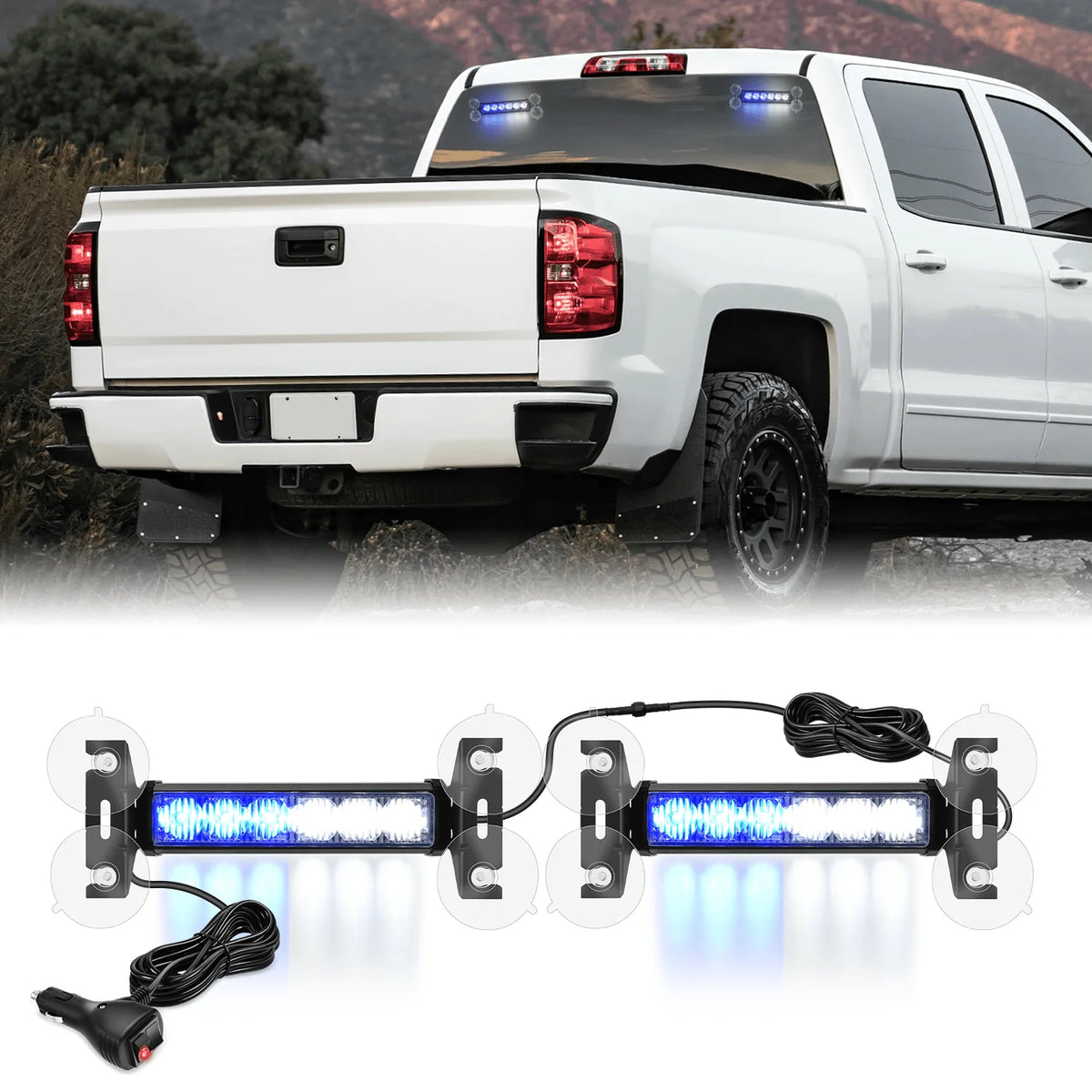 Nilight Automotive Strobe Traffic Advisor Light Bar 2-1 Dash Warning Safety Flashing Light Front/Rear Off-Road Truck Accessories Vue