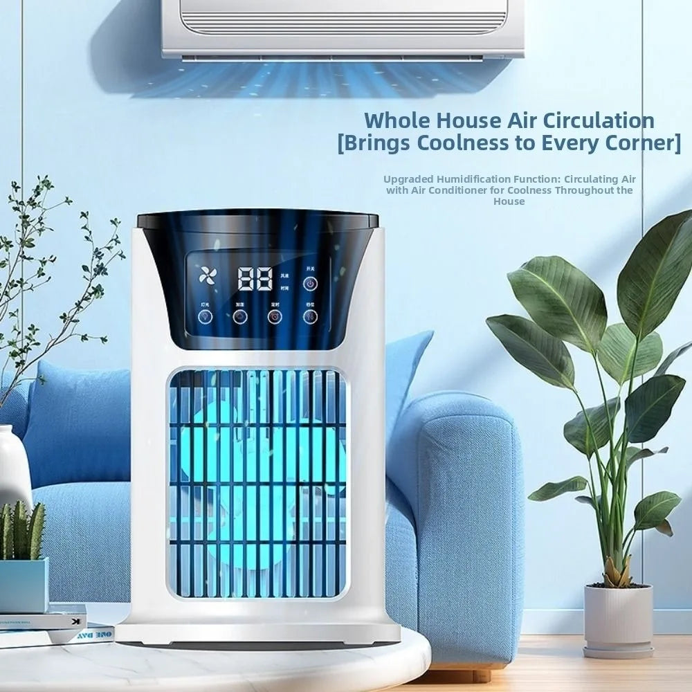 6 Speeds Misting Fan Compact Design 300ML Water Tank Portable Air Conditioner Water Mist Atomization Low-Noise Operation Vue