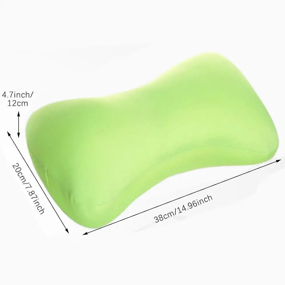 Microbead Neck Pillow Cervical Pillow Portable Support Headrest Cushion for Camping Road Trip Traveling Airplane Car Bed Flight Vue Green