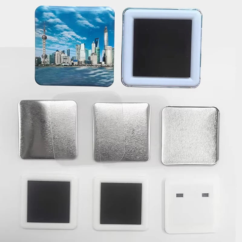 50x50mm Square Badge Maker Machine Rotary For DIY Making Refrigerator Magnets Badge/Pins Buttons Art Craft Vue 50Pcs Magnet Part 1