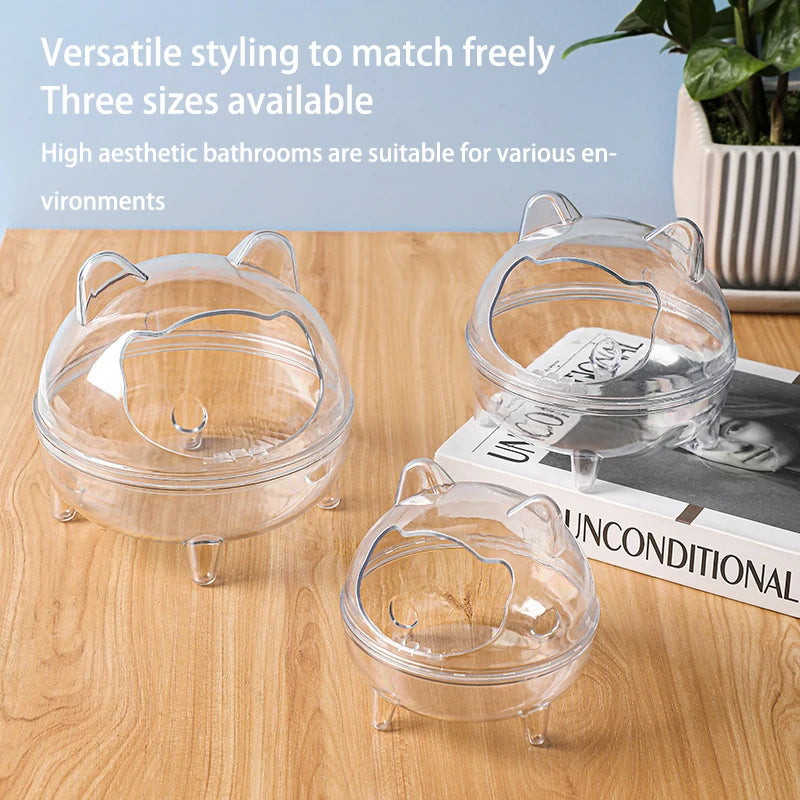Large Capacity Hamster Transparent Bathroom Small Pet Sand Bath Cage Prevent Splash Bathing Transparent Shower Room Accessories Vue