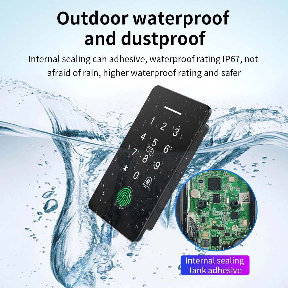 NFC Self Defense Embedded TTlock APP IP67 Smart Security Protection Access Control Fingerprint Keypad 13.56Mhz Attendance System Vue