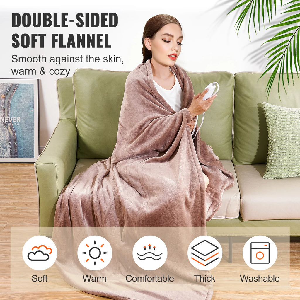 VEVOR King Electric Heated Blanket 100x90" | 5 Heat Levels & Timer Electric Heated Blanket Vue