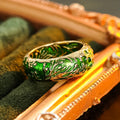 Huitan Green Enamel Ring – Vintage Geometric Women's Ring Fashion Ring Vue A869 7