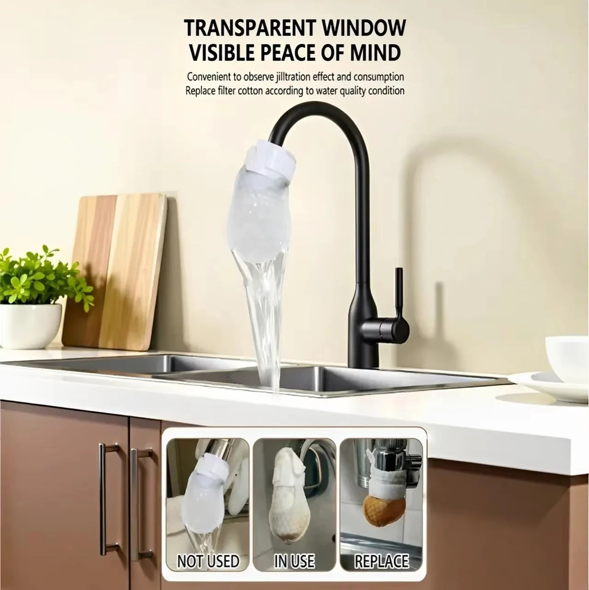 Faucet Filter Cover 50/100Pcs Disposable Water Purifier Sleeve for Tap Prevents Sediment with Bag Vue