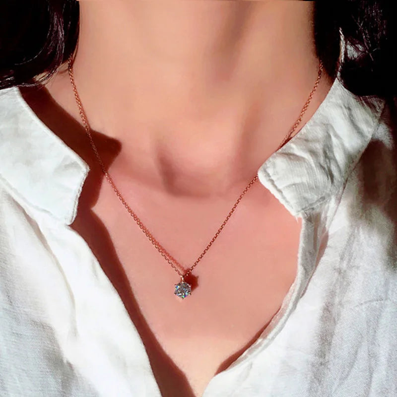 Huitan 6-Prong Crystal Zirconia Pendant Necklace – Women Pendant Necklace Vue