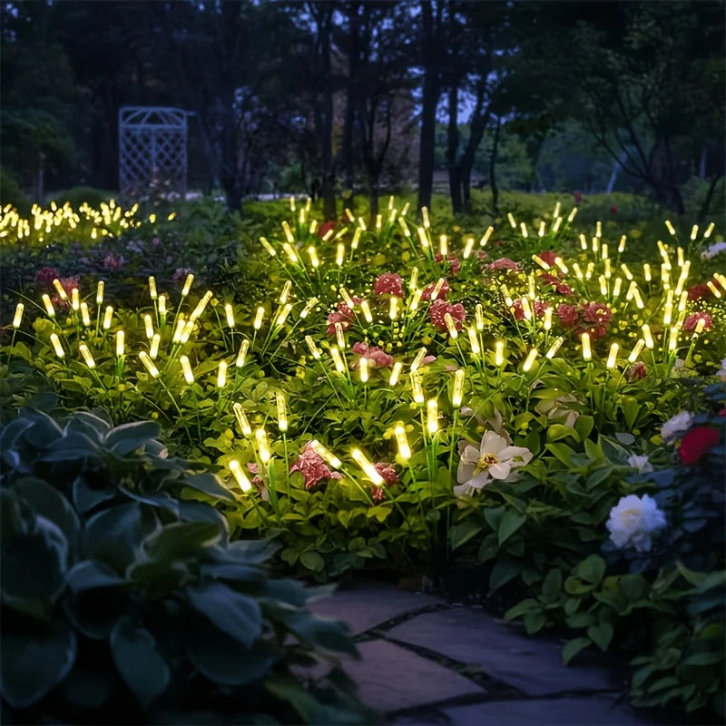 Solar Powered Reed LED Stake Lights, Glowing Bubble Stick Ground Lights for Outdoor Garden Lawn Pathway Landscape Decoration Vue