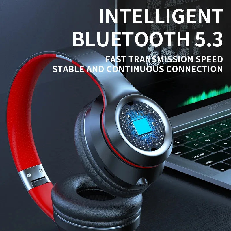 Wireless Bluetooth 5.0 Headphones – Mic, TF Card & Display Wireless Over-Ear Headphones Vue