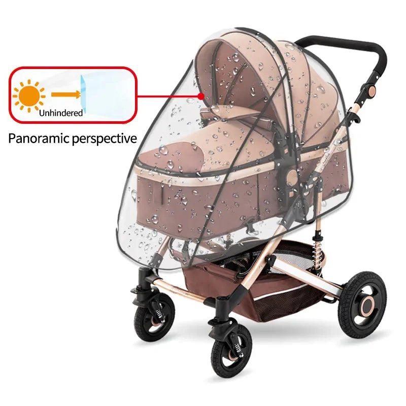 vvocci Baby Car Shield Transparent Universal Stroller Rain Cover Weather Wind Breathable Trolley Umbrella Raincoat Accessories Vue