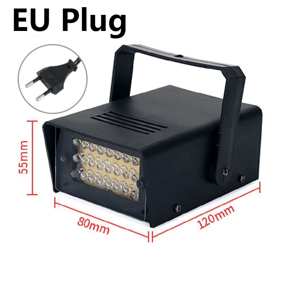 LED Strobe Light Stage Flash White Lighting Remote Control Strobe Lights Gift Adjustable Speed Party Light DJ Disco Stage Decor Vue EU Plug