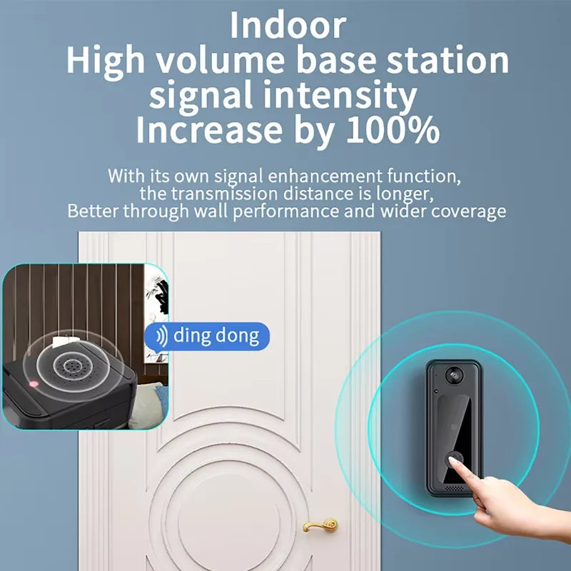 Wireless Camera Doorbell Two-Way Audio Smart Video Doorbell Security Doorbell Cloud Storage Battery Powered Home Security Camera Vue