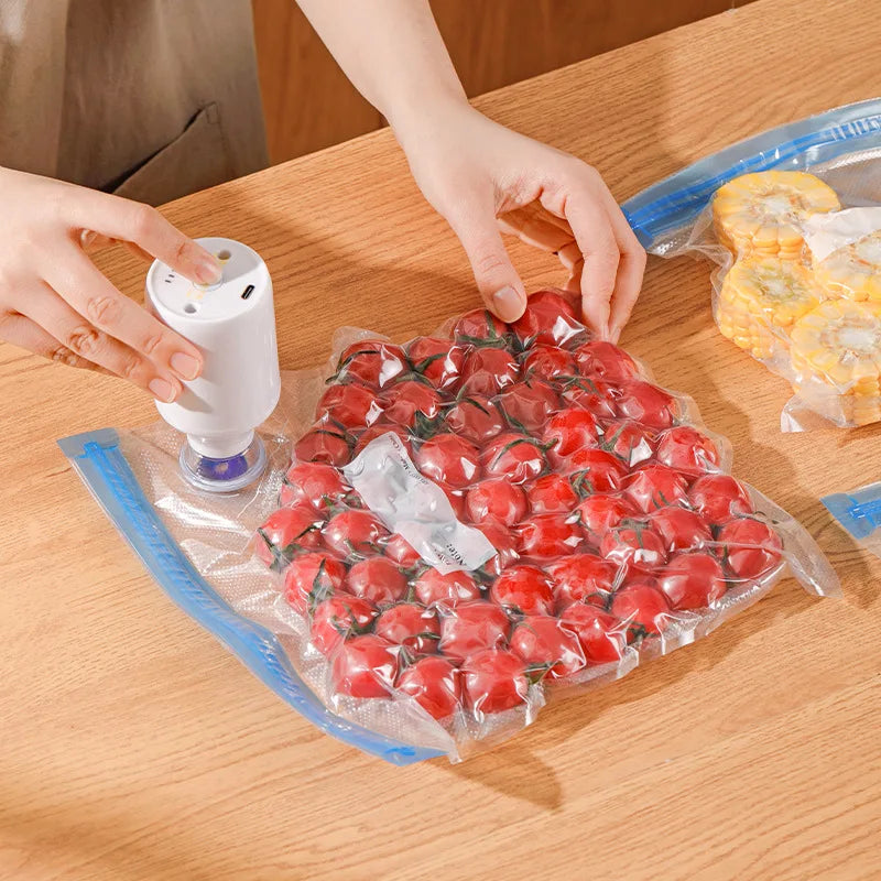 Portable Food Vacuum Freshness Bag Reusable Refrigerator Sealing Bag Food Vacuum Freshness Bag Food Compression Bag Vue