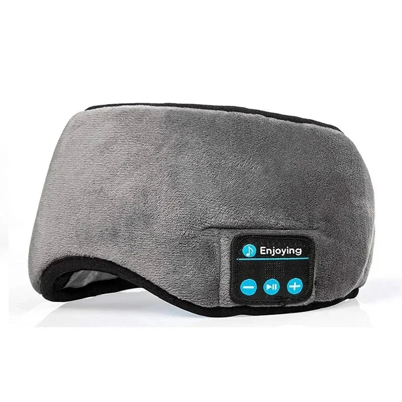 3D Eye Mask Bluetooth Headphones Music Sleeping Headband Earphones Soft Elastic Comfortable Wireless Headset Sleep Eye Mask Vue GRAY