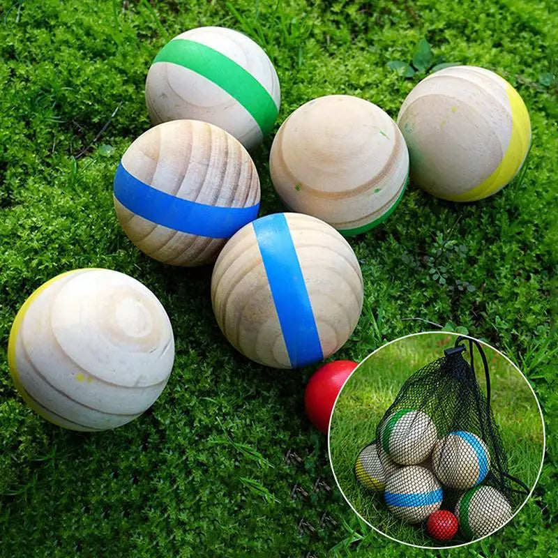 Wood Bocce Balls Sports Playground Grass Outdoor Backyard Gym Beach
