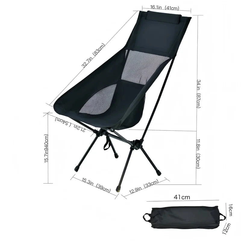 High Back Camping Chair – Lightweight Folding Backpacking Chair Folding Camping Chair Vue