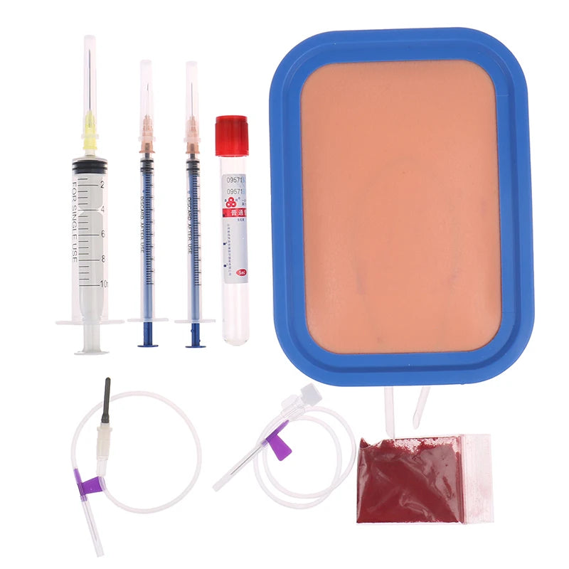 Human Skin Venipuncture IV Injection Training Silicone Pad Model Venous Blood Drawing Practice Moudel Set Vue one size