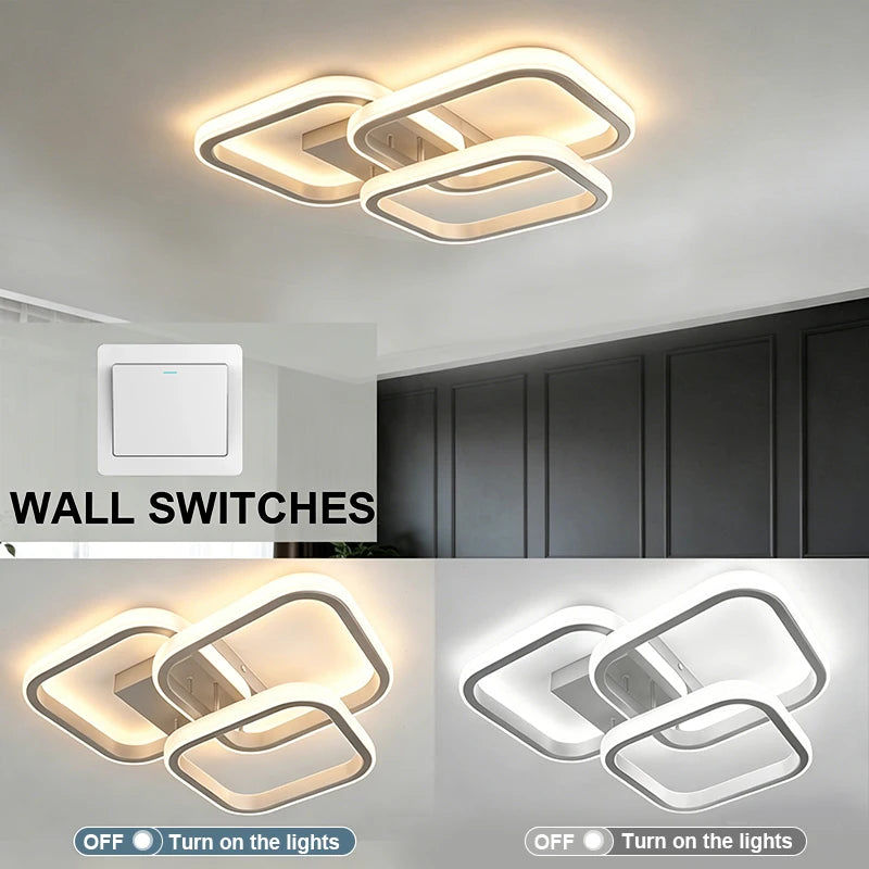LED Ceiling Lamp Modern Style Geometric Shape Aisle Corridor Light Wall Light Kitchen/Bedroom Lighting White/Warm Light Vue DSF-WH Cold White