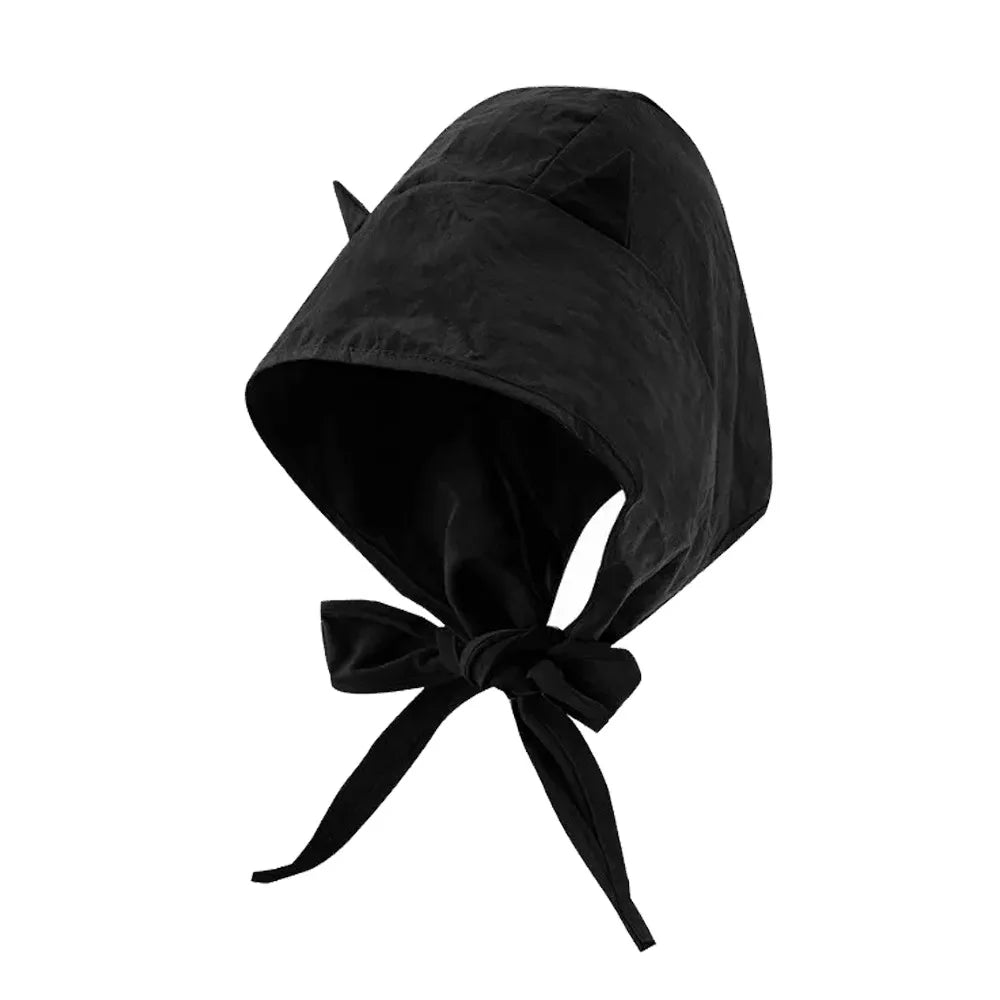Polyester Strap Pullover Hat Solid Little Devil Headscarf Hats Funny