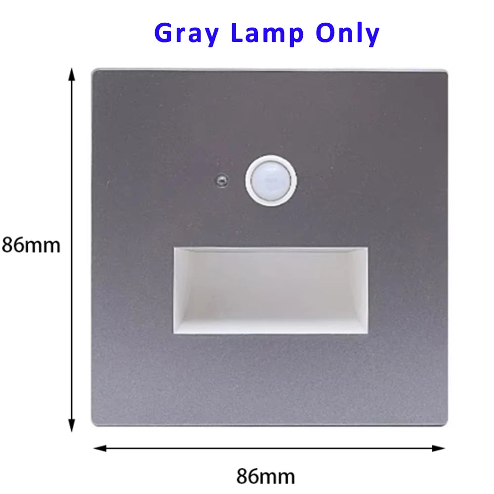 SANDIY Motion Sensor Recessed LED Stair Wall Light | Auto On/Off LED Motion Sensor Sconce Vue Gray Lamp Only China Mainland 6000k|2W