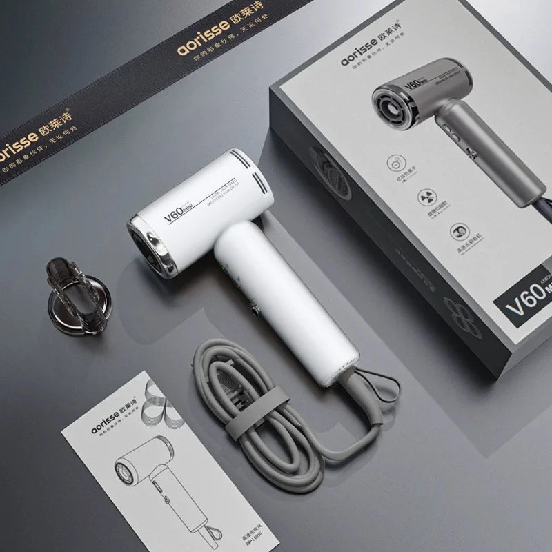 XMSJ Mini 1400W Negative Ion Travel Hair Dryer | Portable Portable Hair Dryer Vue White 220V-240V EU Plug