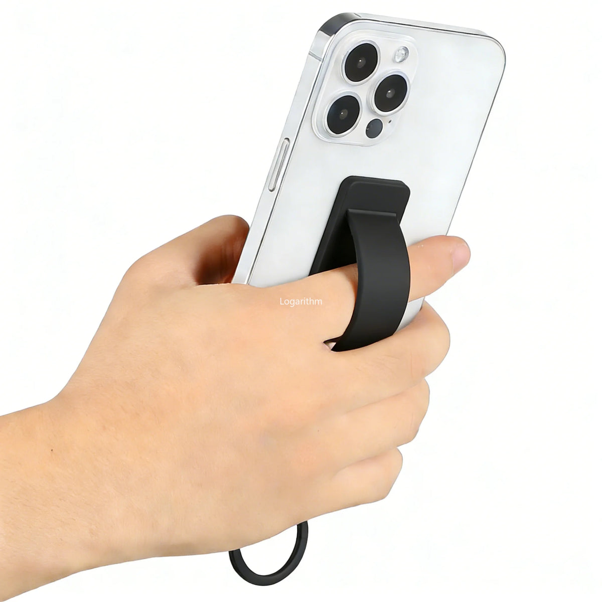 Wrist Band + Finger Grip 2-in-1 Phone Holder, Sticky Socket Stand Compatible with iPhone 12-17/Xiaomi Vue