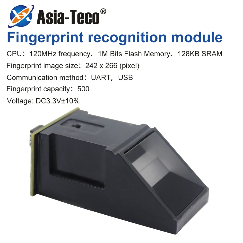 500DPI Fingerprint Capture Sensor Single Chip Fingerprint Processor Optics Fingerprint Module Verify And Identify UART USB SPI Vue