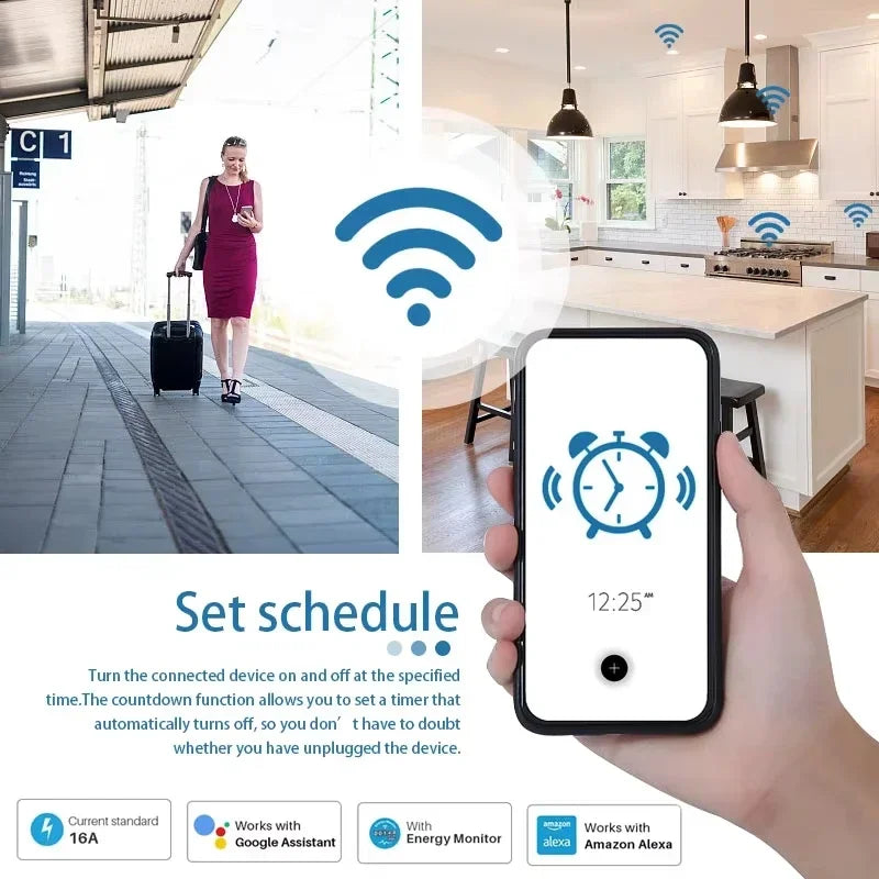 Smart Plug EU WiFi Zigbee Socket 16A/20A Power Monitor Smart Life APP Control Remote Timer Voice Control Alexa Google Home Vue