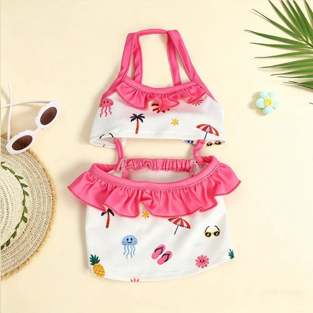 Pet Summer Clothes Cartoon Print Pet Swimsuit Soft Comfortable Dog Bikini Vest Thin Breathable Cat Suspender Skirt Summer Vue