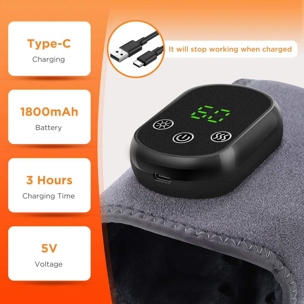 Electric Foot Massager Vibration Relaxation Ankle Massager Warm Hot Compress Ankle Brace Joint Sprain Support Ankle Protection Vue