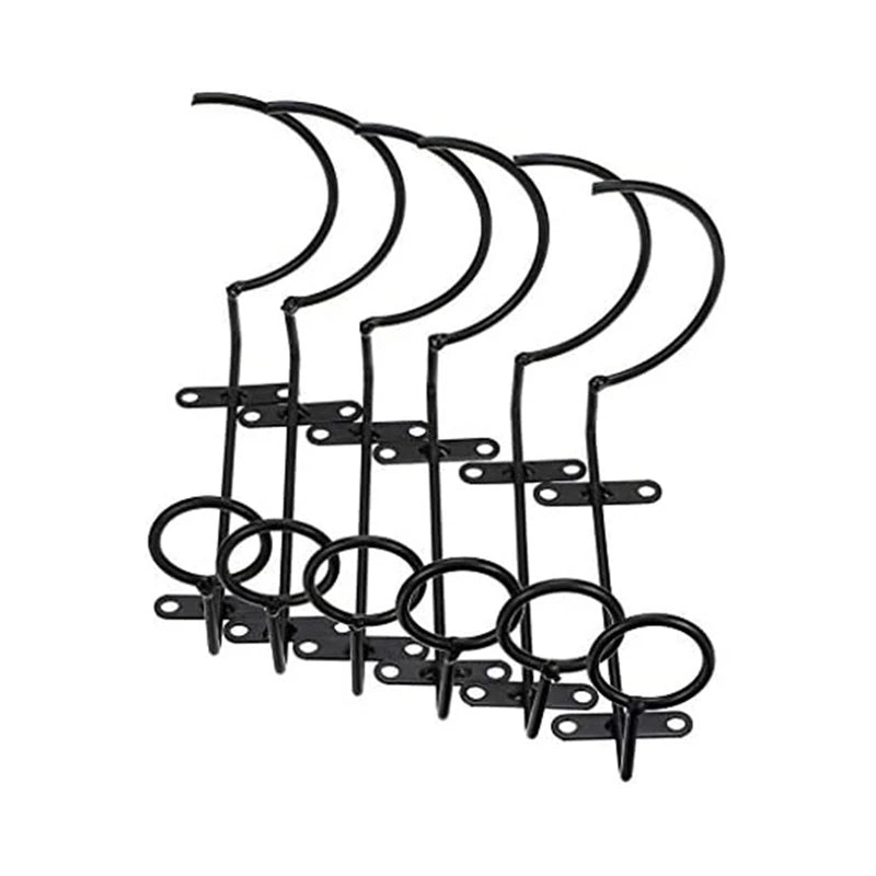 Wall-Mounted Wine Rack, Wine Bottle Display Rack, Storage Rack For Storing Drinks/Bottles 6Pcs Vue Black