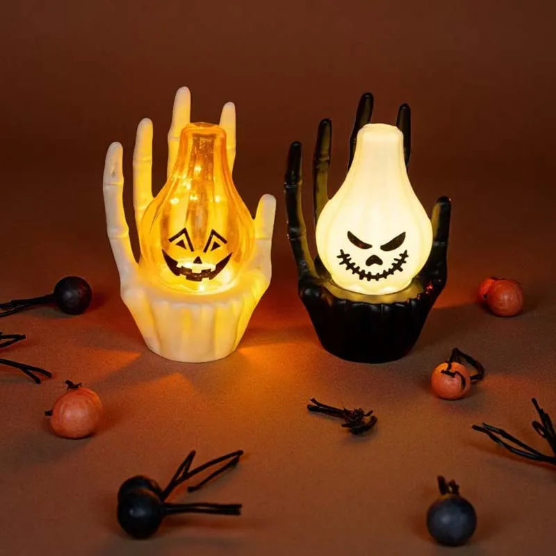 1-10PCS Glowing Ghost Hand Pumpkin Light Halloween Decor Prop Spooky Table Centerpiece for Ghost Night Party Scene Arrangement Vue