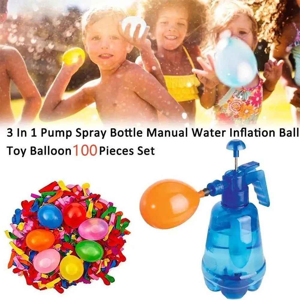 Portable Air Water Bomb Balloon Pump Balloons Kids Party Outdoor Toy