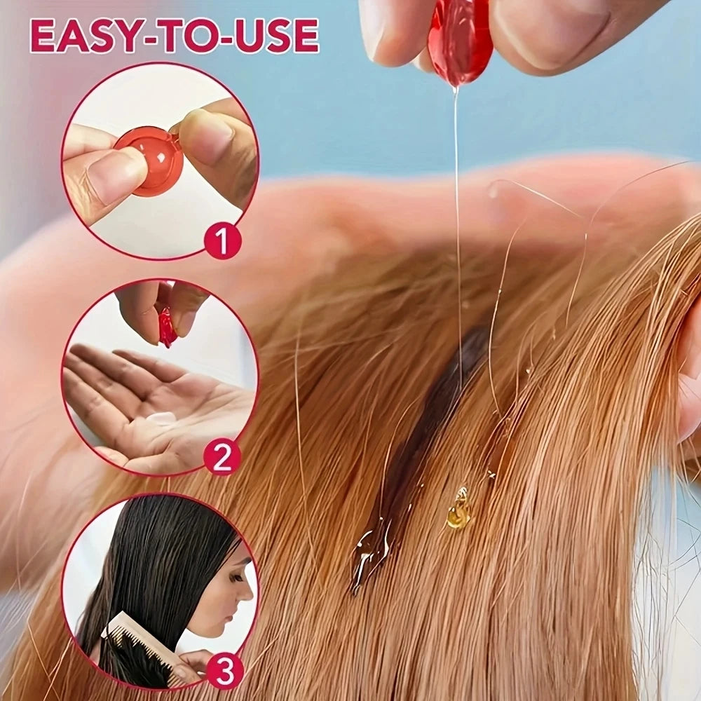 1 Box (40 Capsules) of Hair Care Essential Oil Capsules, Which Can Improve Dry, Frizzy, and Split Ends, Making Hair Smooth and Silky - Home Hair Care Vue
