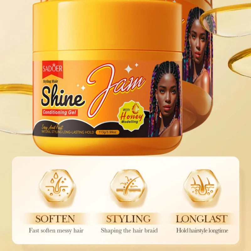 113g Sadoer Styling Hair Gloss Gel, with a Refreshing and Non-Sticky Texture, Rich in Ingredients Such as Beeswax, Tocopherol, and Honey Extracts, Easy to Style Hair Details, Allowing You to Change Your Hairstyle at Will and Vue