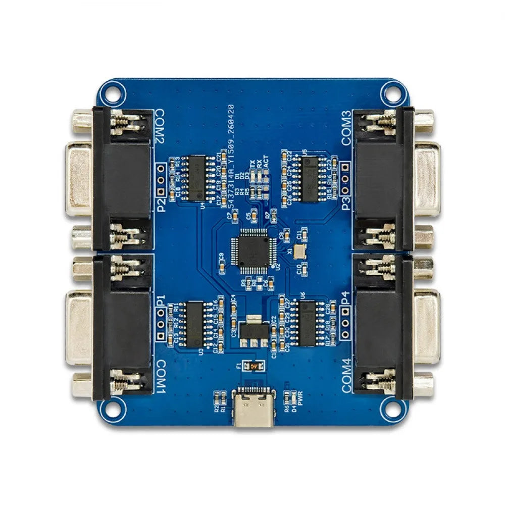 CH344Q USB To 4 Channel RS232 Communication Module Full Duplex Transmission 1200bps-6Mbps With 0.5A Fuse Serial Converter Vue