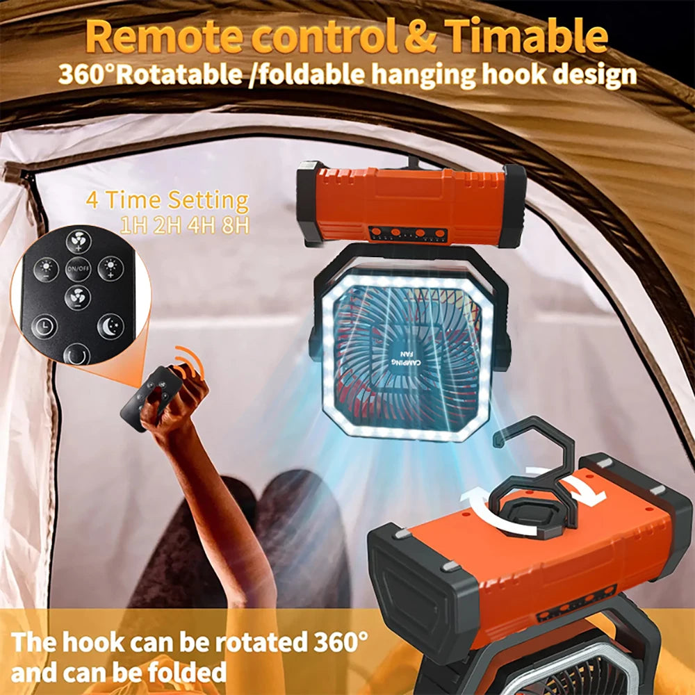 10000mAh Multifunctional Outdoor Camping Fan With Bluetooth Speaker Suitable For Outdoor Camping And Picnicking Vue