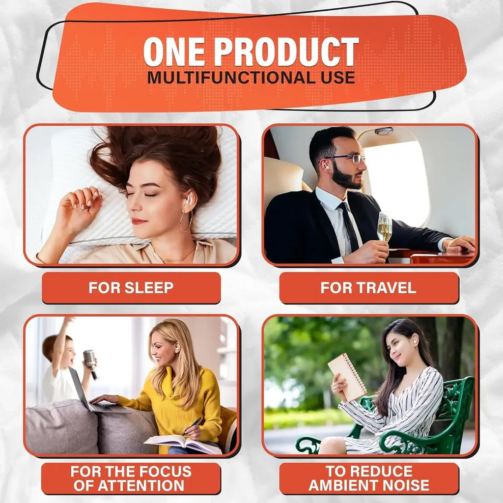 3 Layer Ear Plugs for Sleeping Noise Cancelling, Soft Silicone Reusable Ear Plugs for Sleeping,Swimming, Studying, Concerts Vue