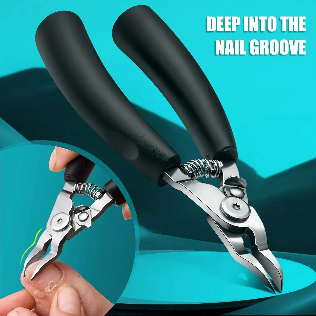 Stainless Steel Modern Concave Edge Toenail Clippers - Sharp, Curved Blade For Thick Nails, Ingrown Nail Precision Trimming, Uns Vue