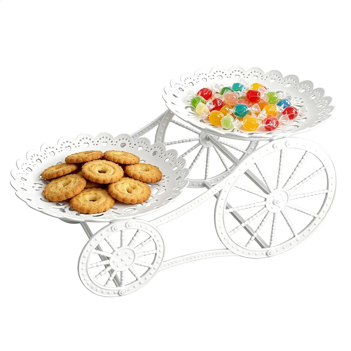 carriage design 2-Layer Cupcake Tower Stand, Detachable Dessert Serving Rack, Elegant Candy Cake Display Platter for Party Vue