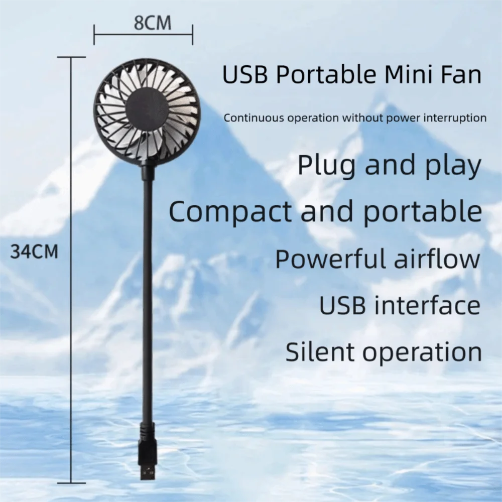 Small USB Rechargeable Fan Mute Operation Creative Design Handheld