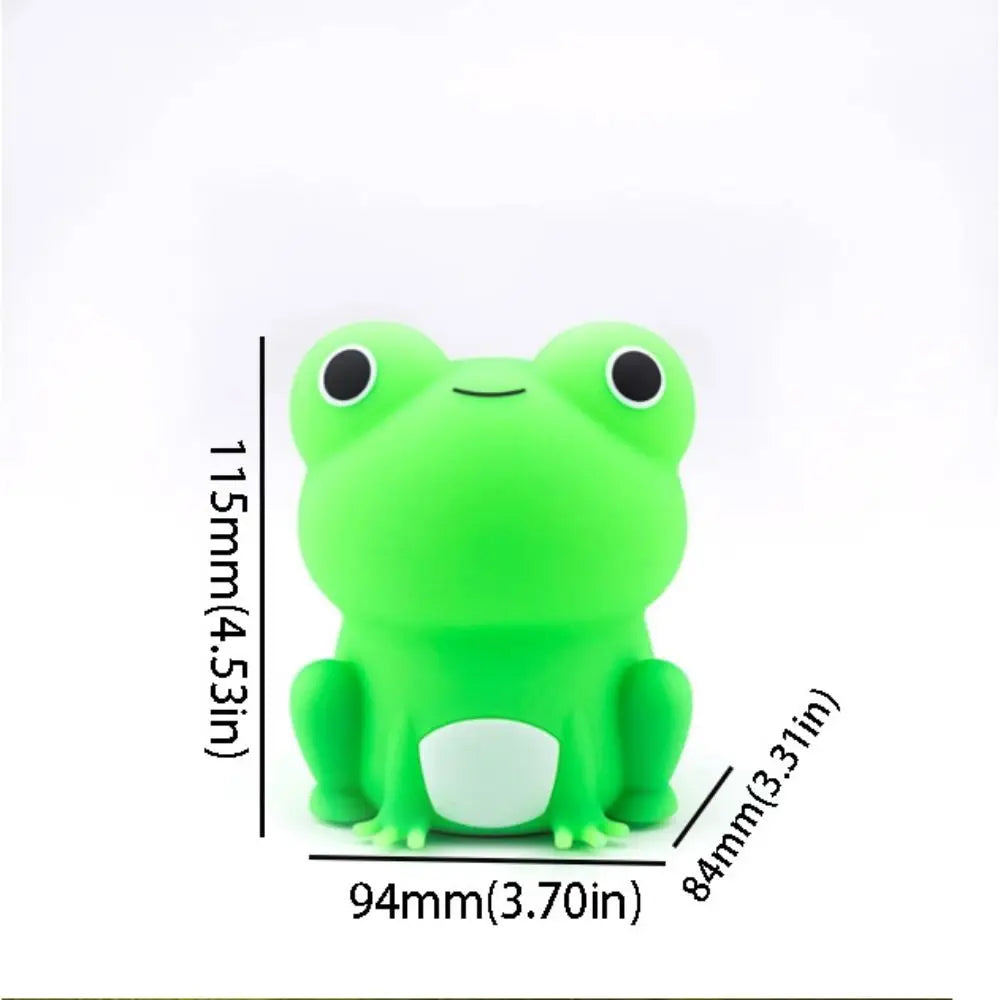 Soft Silicone Night Lamp Rechargeable Colorful Light Frog Night Light Dimmable Timer Function Animal Night Light Bedroom Vue