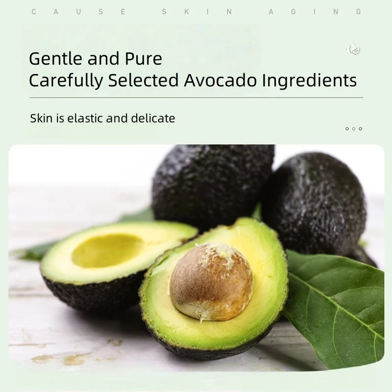 1 Box of 8 Avocado Cleansing Masks, Containing Extracts of Avocado, Aloe Vera and Other Skin-Beneficial Plants, Cleanses and Moisturizes the Skin, Individually Packaged for Convenience, Clean and Hygienic, Suitable for Those Vue